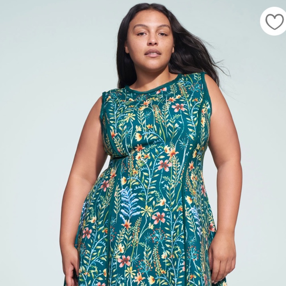 Eloquii x Jason Wu floral sleeveless a line dress
